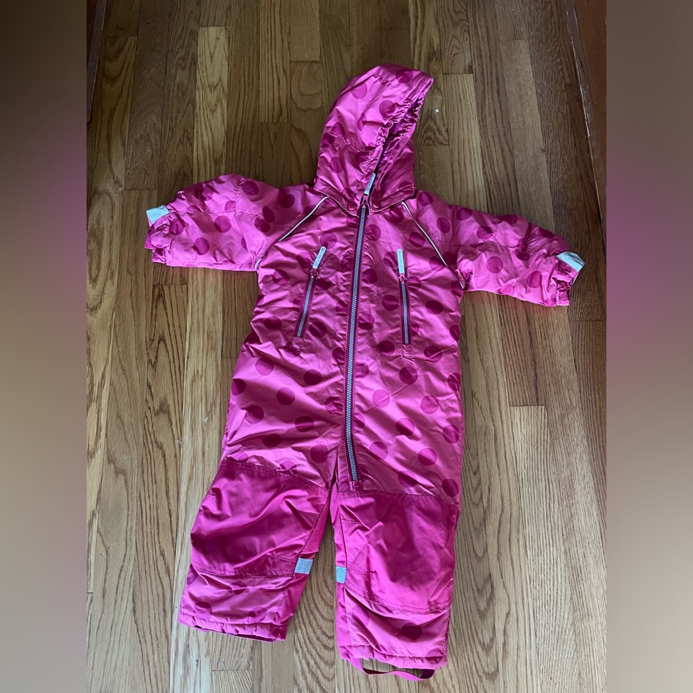 H&M Baby Winter Snowsuit with Polk Dots in Magenta size 9-12 months
